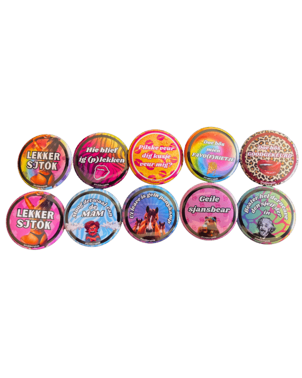 Buttons Lekkersjtök gehele set - 10 buttons Vasteloavendj