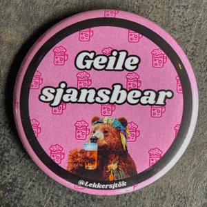 11 "Geile sjansbear" button - Vasteloavendj Button