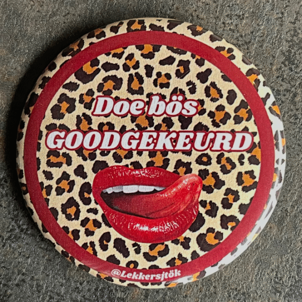 "Doe bös GOODGEKEURD" button - Vasteloavendj Button